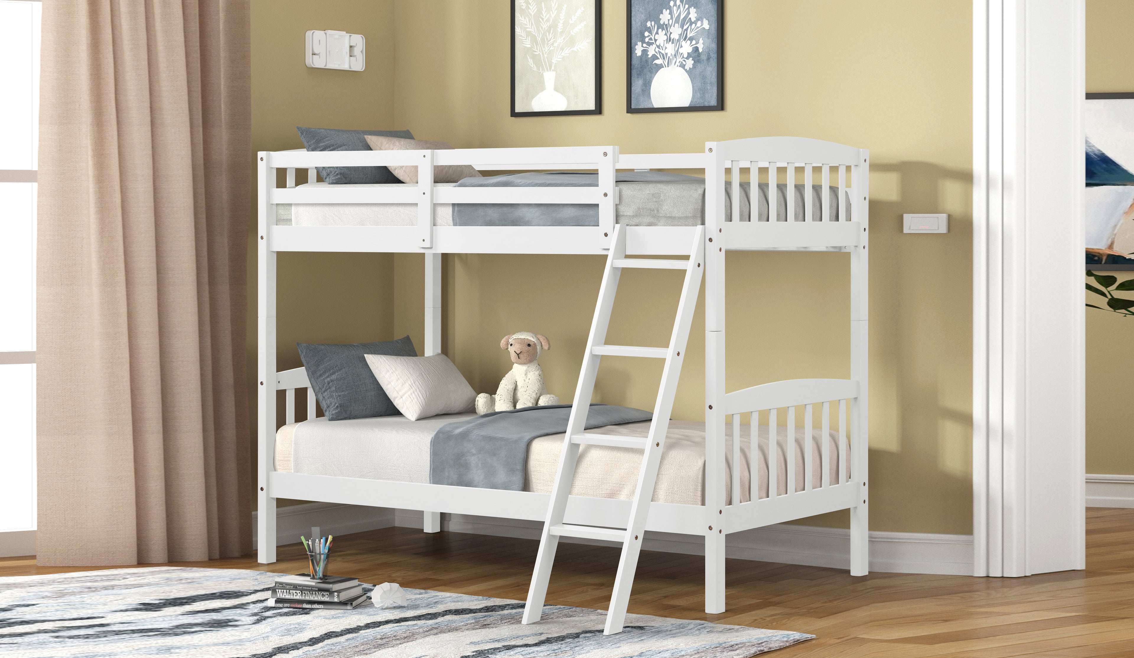 twin/twin wood bunk bed