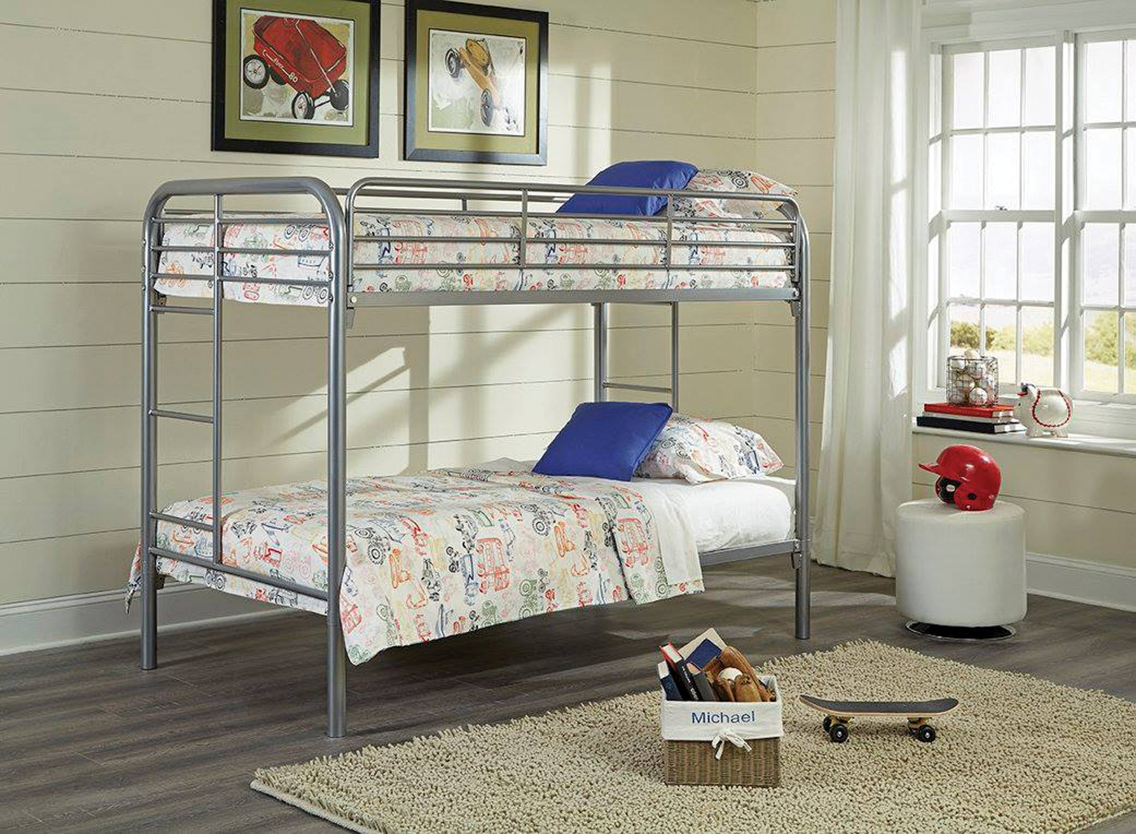 twin/twin grey twin bunkbed