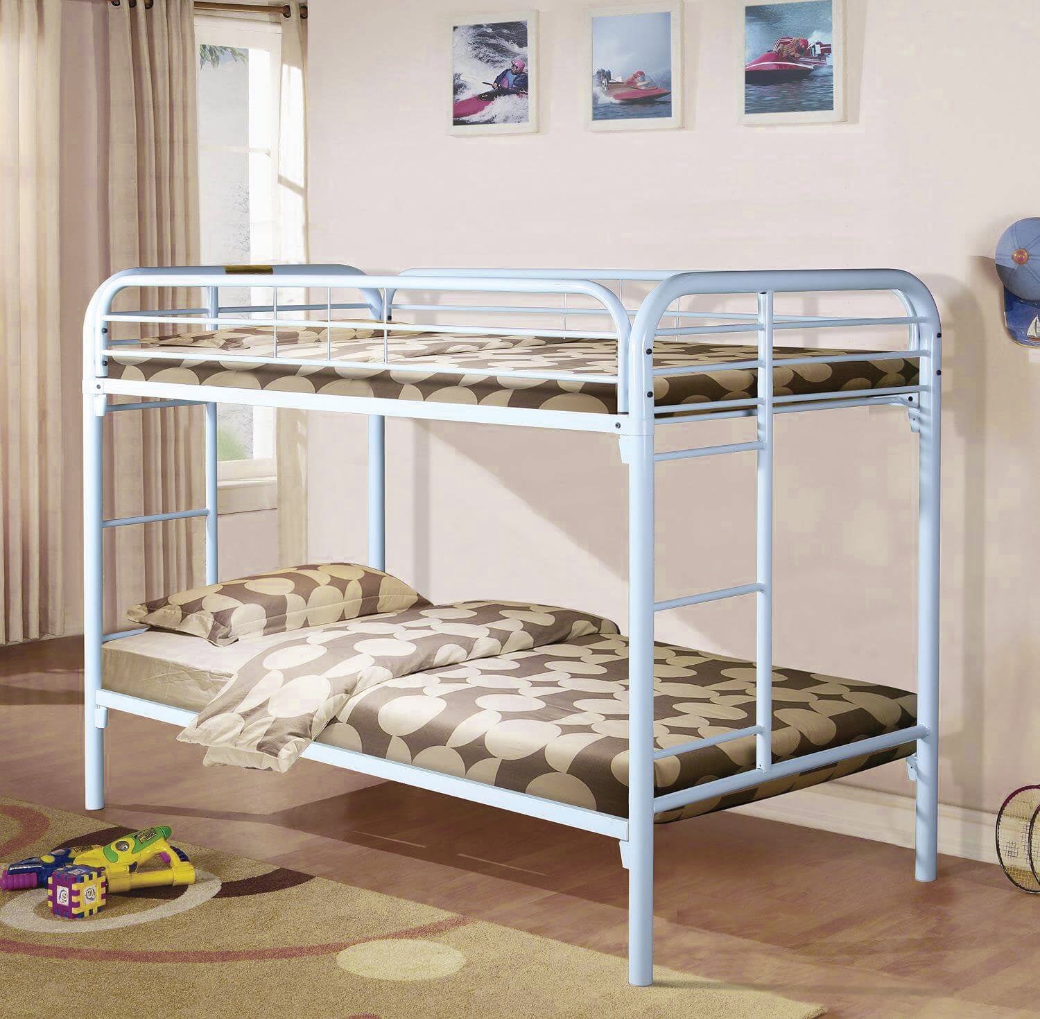 Twin /Twin white metal Bunkbed