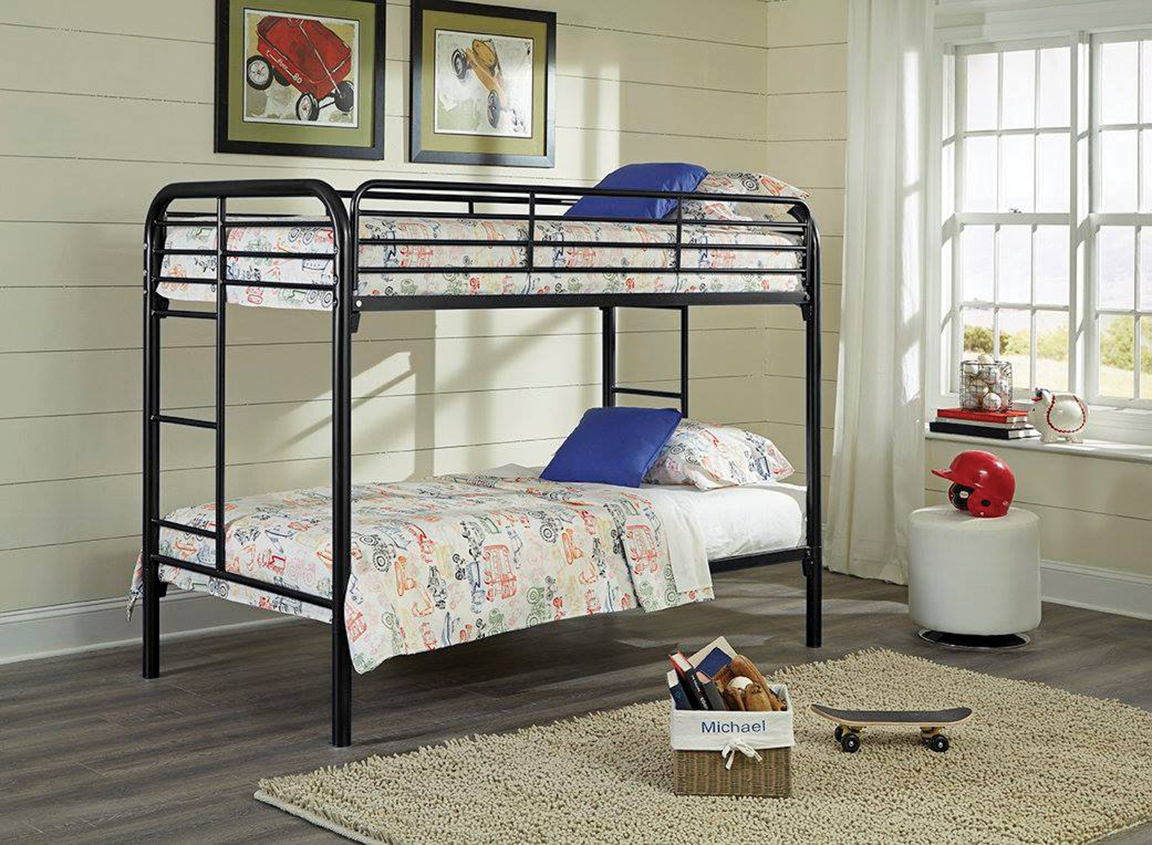 Twin /Twin Black metal Bunkbed