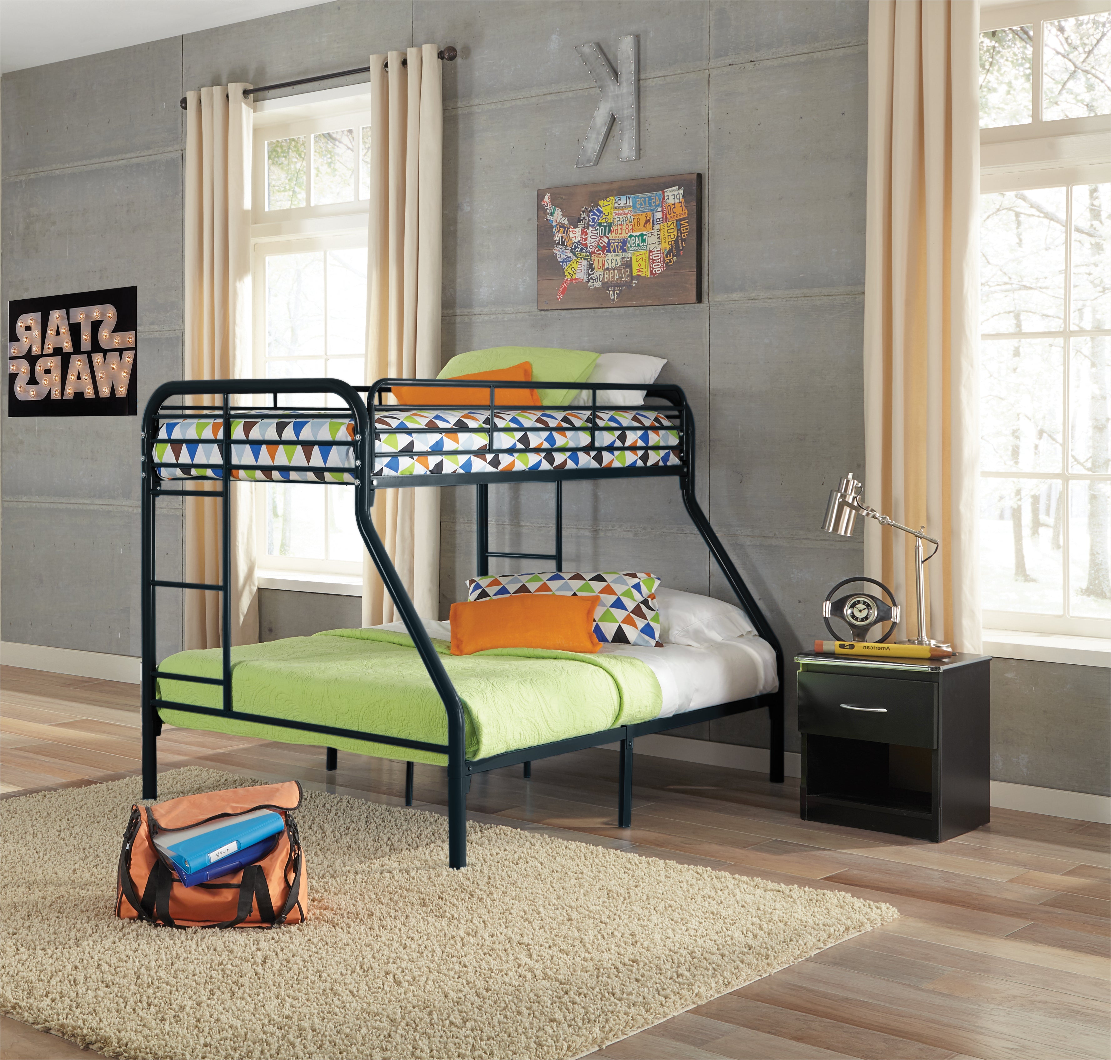 twin/full metal bunk bed