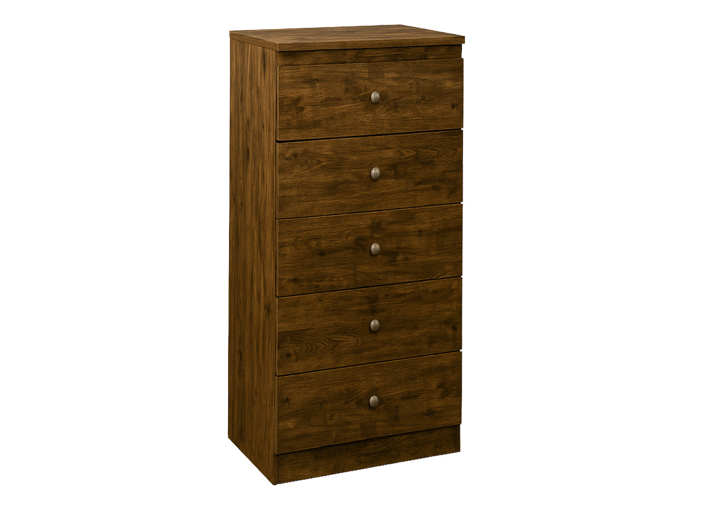 5 drawer chest  smoke wood